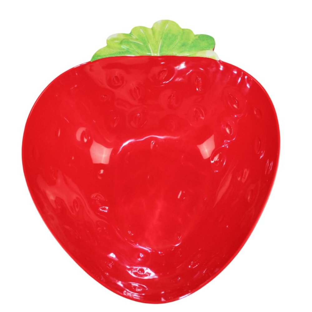 Strawberry Serving Bowl Dish Large 14" Melamine Spring Summer NEW